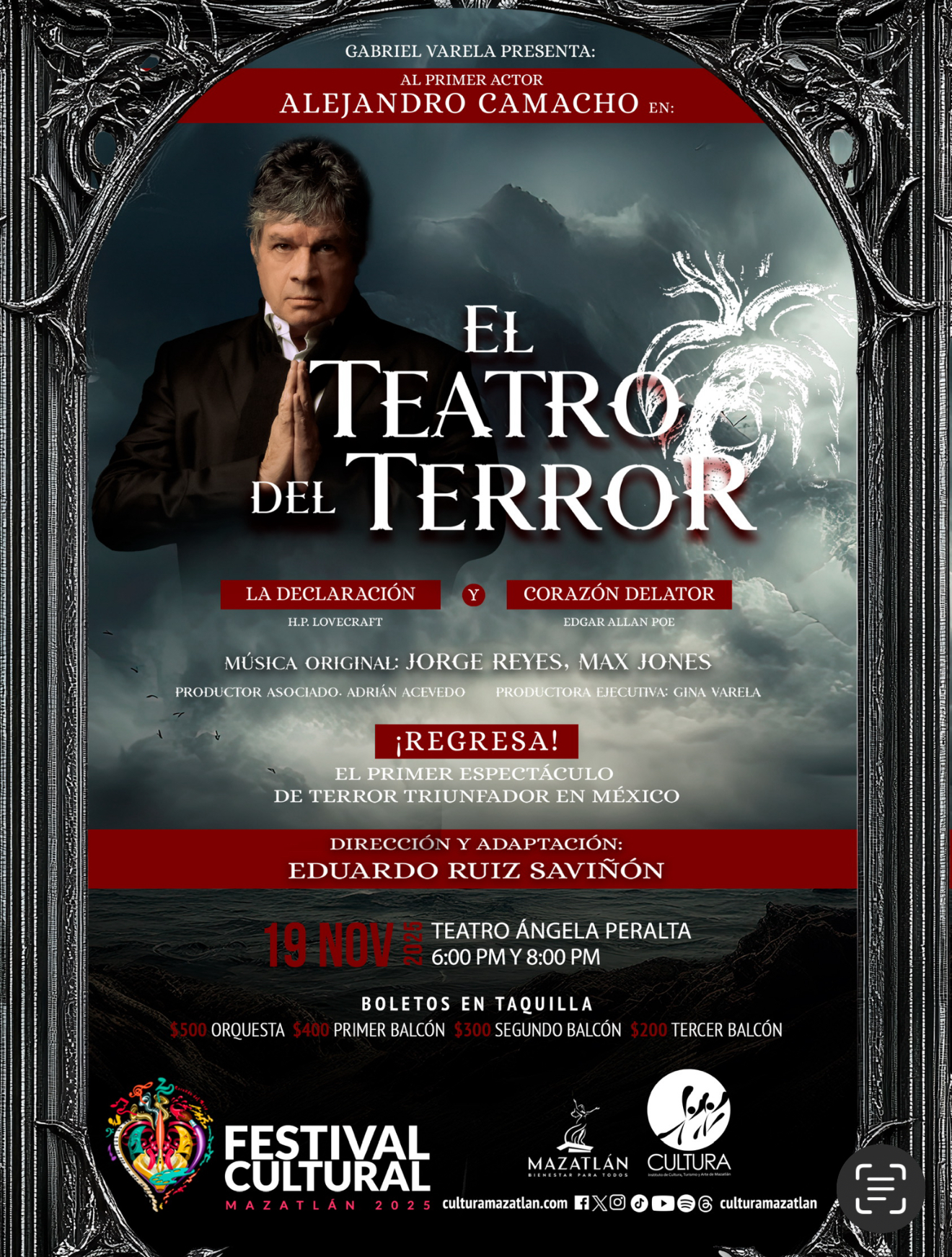 Lee más sobre el artículo No pierdas la obra “El Teatro del Terror” con Alejandro Camacho