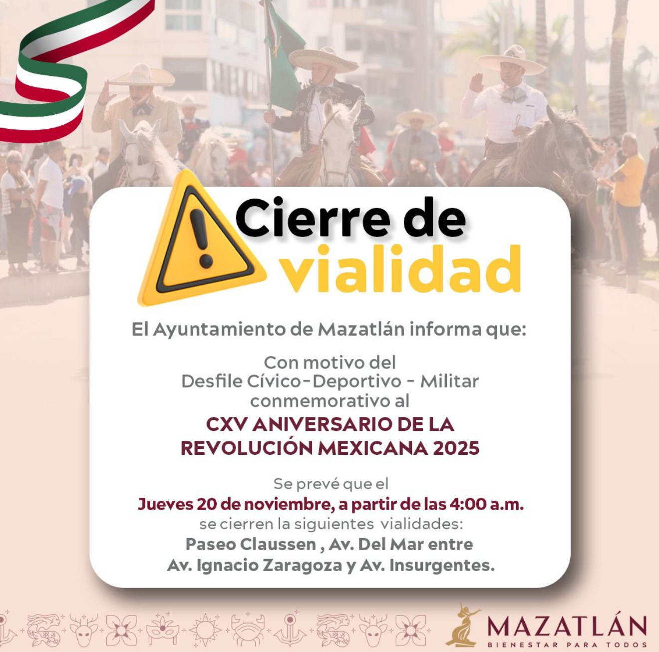 Lee más sobre el artículo Por desfile del 20 de noviembre este jueves estará cerrada la Avenida del Mar