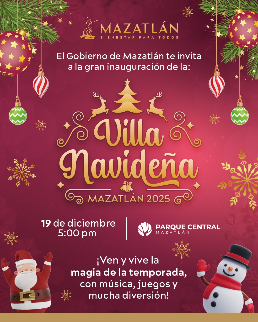 Lee más sobre el artículo Mañana Abrirán la Villa Navideña en el Parque Central