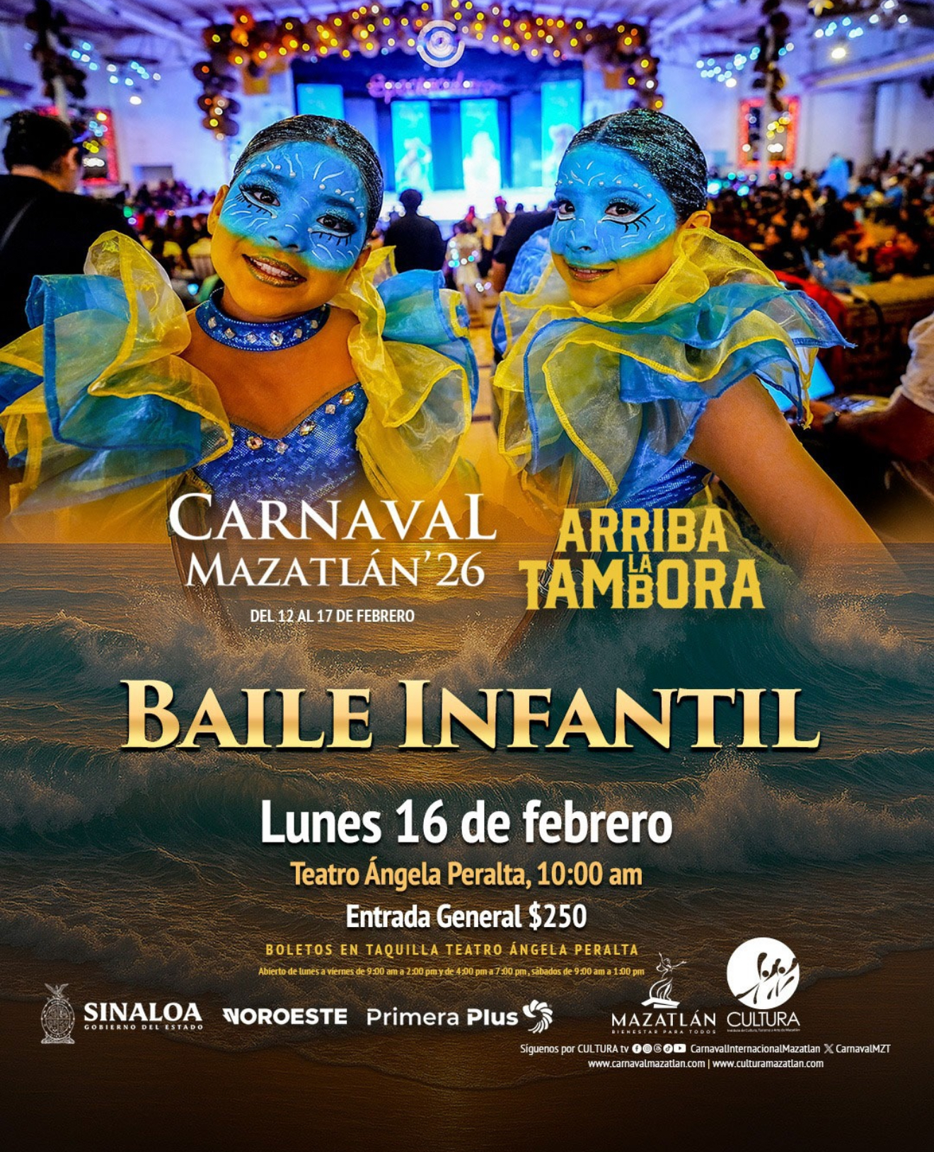Lee más sobre el artículo El Teatro Ángela Peralta se llenará de magia, gracia y  energía con el Gran Baile Infantil del Carnaval Mazatlán 2026