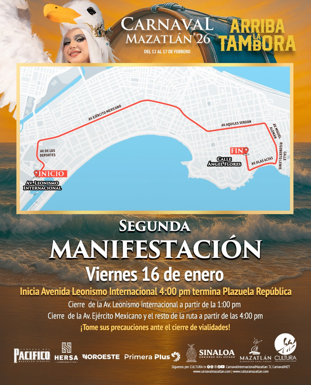 Lee más sobre el artículo Este viernes la Segunda Manifestación de Carnaval, habrá cierre de calles, tome sus precauciones