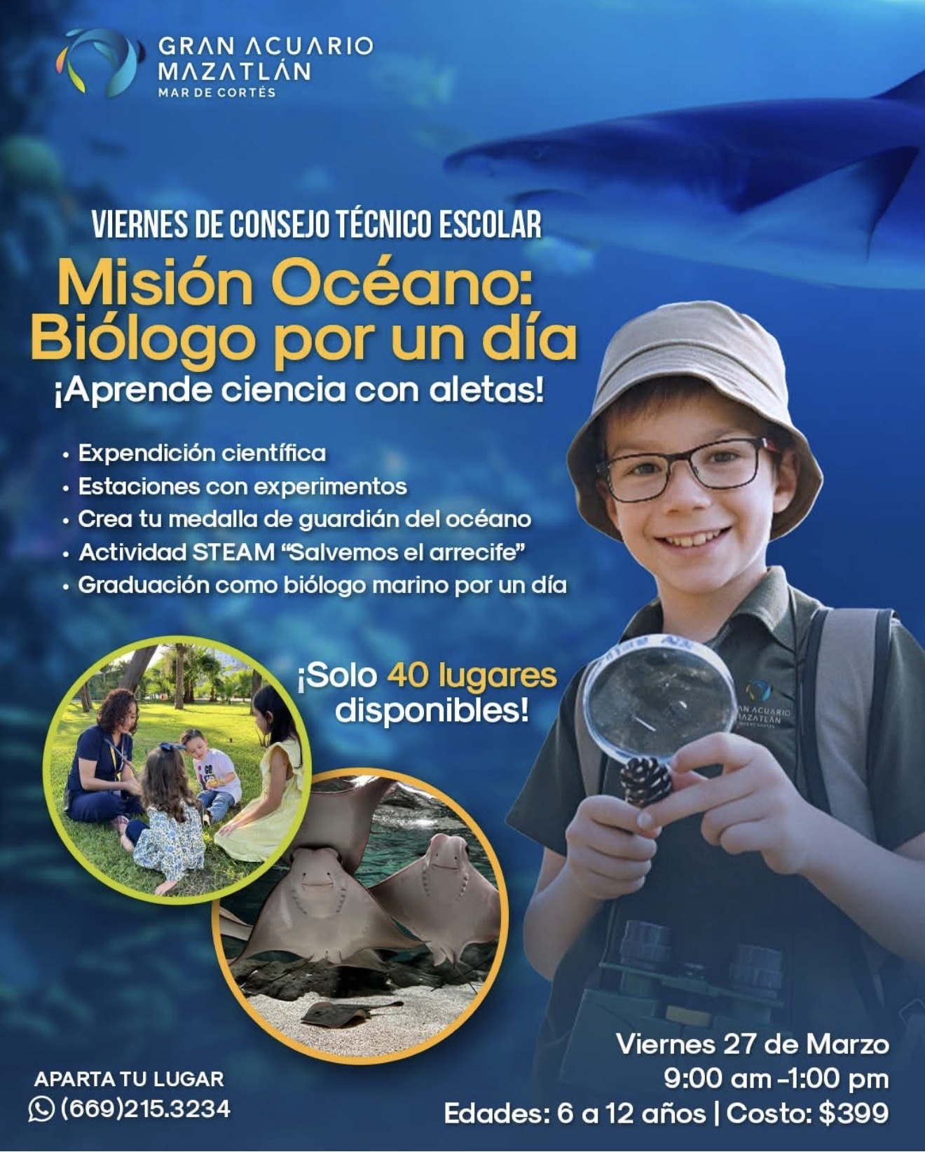 Conviértete en Biólogo por un día en el Gran Acuario