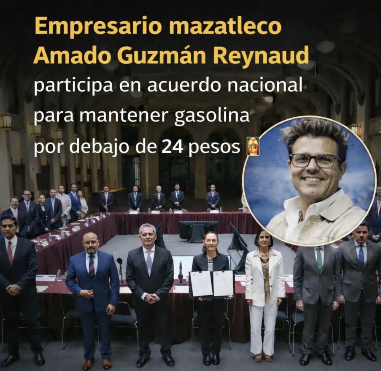 Amado Guzmán se suma para mantener gasolina en menos de 24 pesos