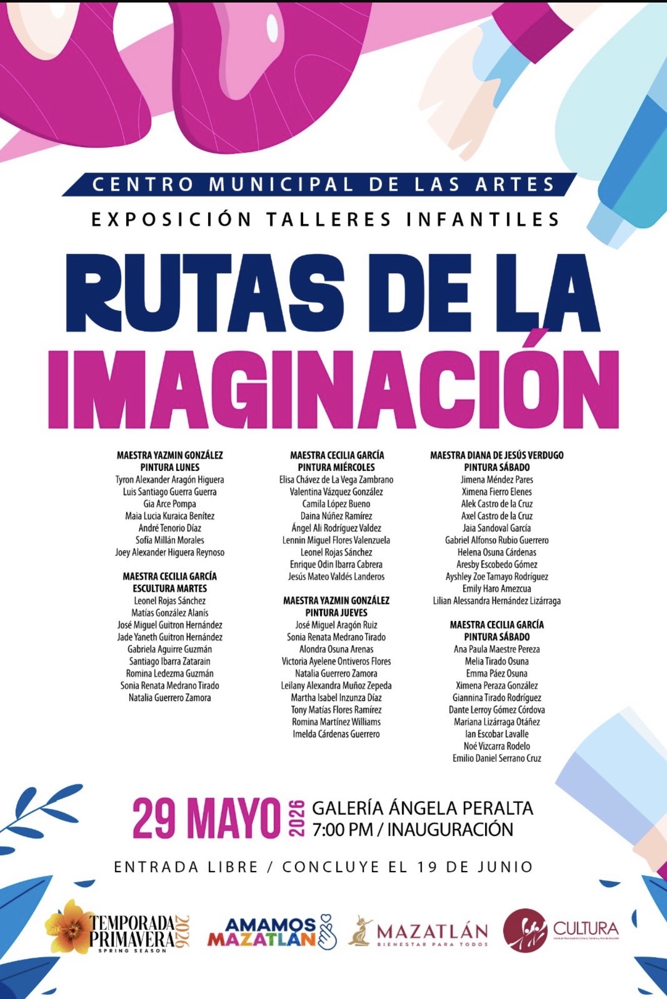 Lee más sobre el artículo Alumnos del CMA Mazatlán invitan a la exposición infantil «Rutas de la Imaginación»