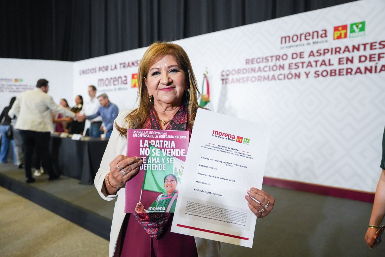 Maria Teresa Guerra Ochoa se ha Registrado para Coordinar a Sinaloa