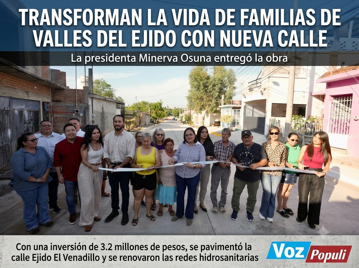 Transforman la vida de familias de Valles del Ejido con Nueva Calle