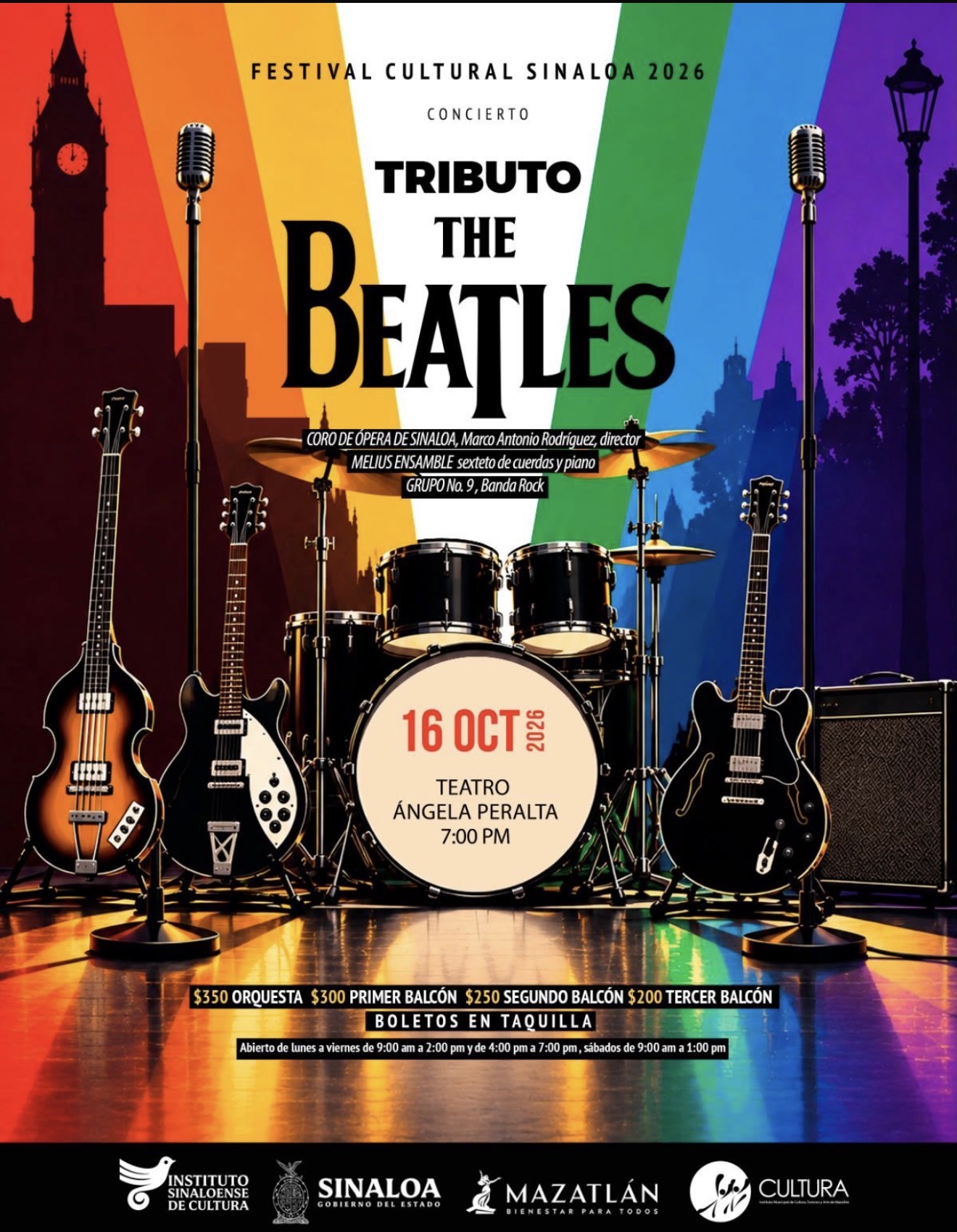 Llegará el “Tributo a The Beatles” al Teatro Ángela Peralta dentro del Festival Cultural Sinaloa 2026