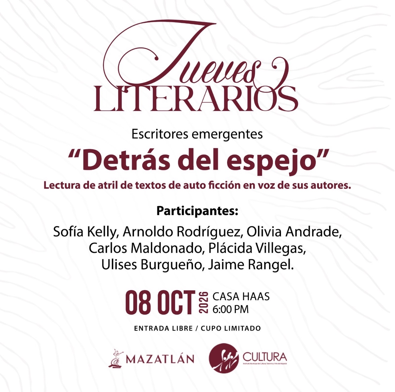Voces emergentes presentarán “Detrás del Espejo”.