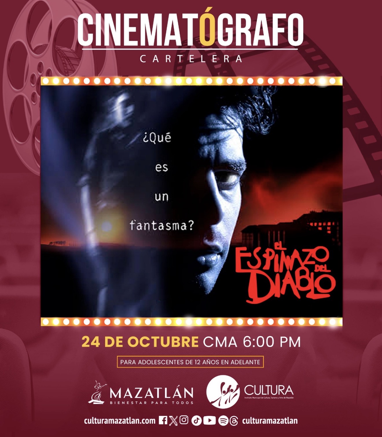 El Espinazo del Diablo,  función gratuita para adultos este sábado en el Cinematógrafo del CMA