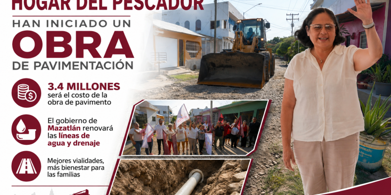 En Hogar del Pescador han iniciado un obra de pavimentación