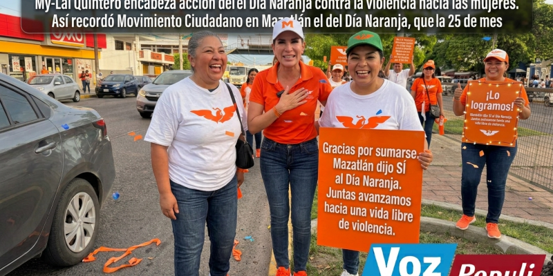 My-Lai Quintero encabeza acción del Día Naranja contra la violencia hacia las mujeres